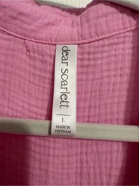 dear scarlett Pink Button-Down Women's Shirt
